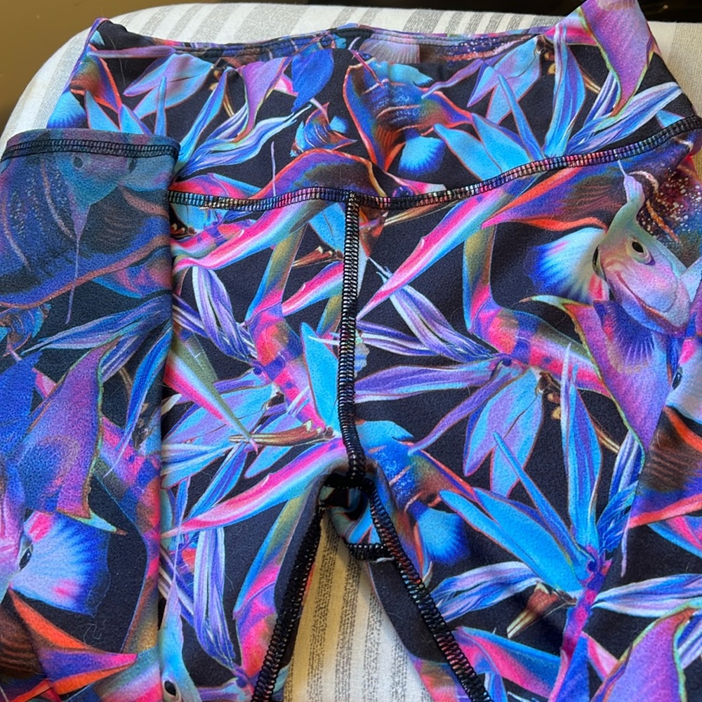 Neon fish workout pants